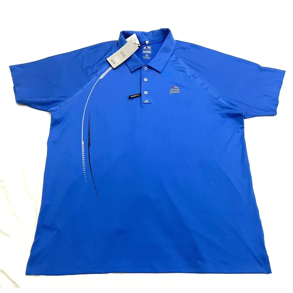 NEW Adidas The Honda Classic Golf Polo Shirt Mens 2XL Blue Puremotion Lycra $90